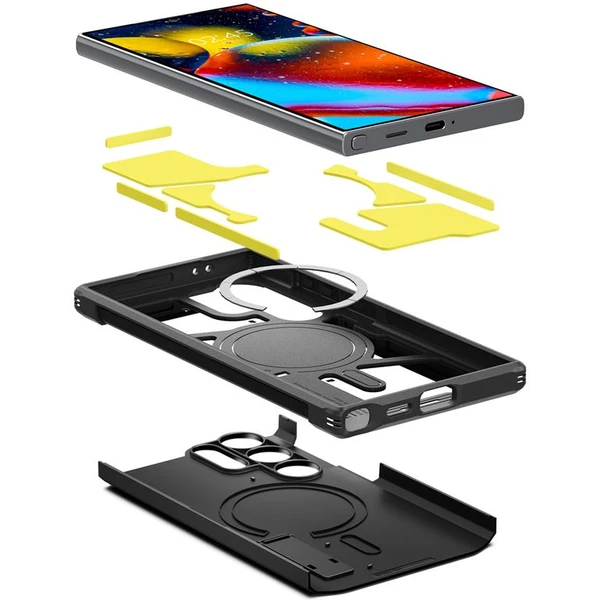 Spigen Tough Armor MagFit kryt Samsung Galaxy S24 Ultra čierny - Puzdra - Obrázok WP91000P01