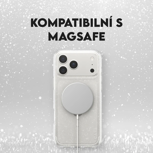 PanzerGlass® CARE Star Lit kryt s MagSafe Apple iPhone 17 Pro Max trblietavý/biely - Puzdra - Obrázok WPDH000K01