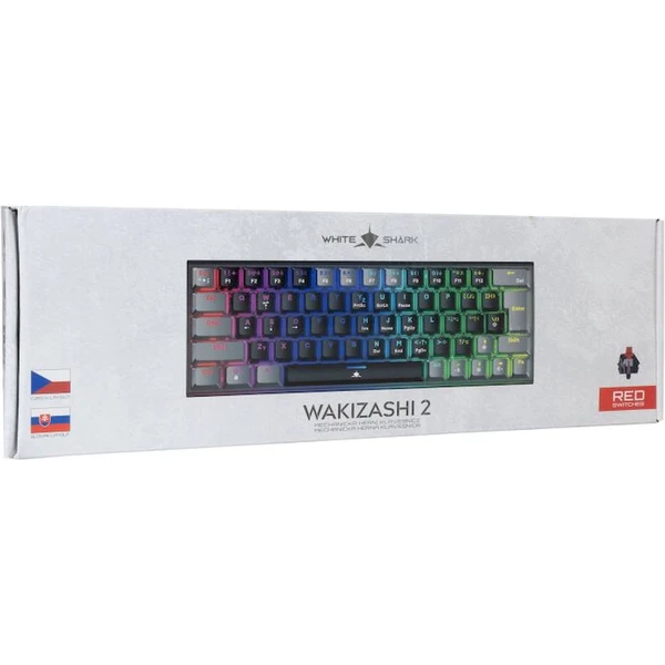 White Shark WAKIZASHI 2 Red (CZ/SK) čiernošedá - Klávesnice - Obrázok WPJI000K01