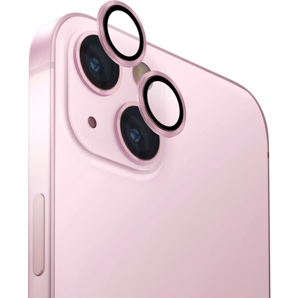 UNIQ OPTIX IPHONE 15/15PLUS (2023) 6.1 / 6.7 ALUMINIUM CAMERA LENS PROTECTOR - SOFT PINK (PINK)