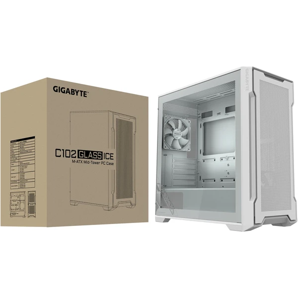 GIGABYTE C102 GLASS ICE biela - Počítačové skrine - Obrázok WS5H000K01
