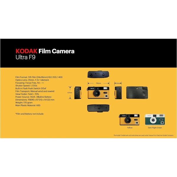 Kodak ULTRA F9 Reusable Camera Yellow - Fotoaparáty - Obrázok WSP0000N01