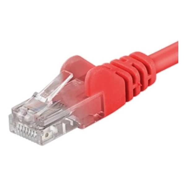 PremiumCord RJ45/RJ45 Cat5e UTP zástrčkový kábel 3m červený - Káble a redukcie - Hlavný obrázok