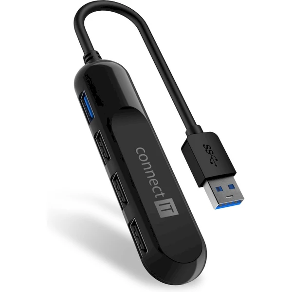 CONNECT IT USB-A húb 4v1 čierny - USB huby - Hlavný obrázok