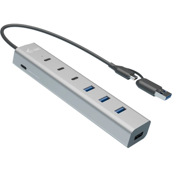 i-tec USB-C/USB-A Hub 7v1 strieborný - USB huby - Hlavný obrázok