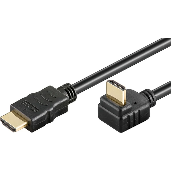 PremiumCord HDMI 1.4/HDMI 1.4 kábel s ethernetom zahnutý konektor 270° 4K 10m čierny - Káble a redukcie - Hlavný obrázok