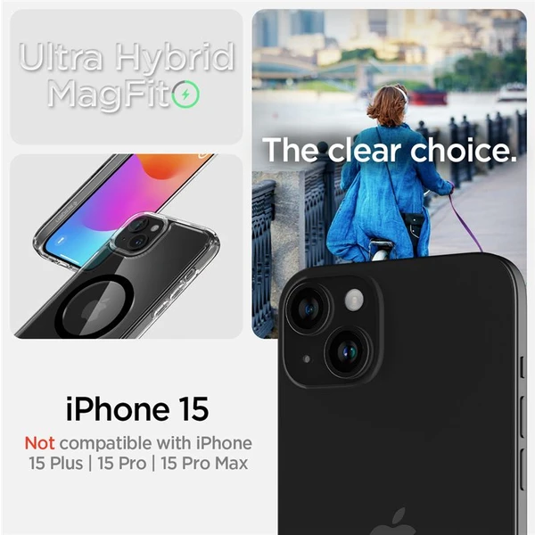 Spigen Ultra Hybrid MagFit kryt iPhone 15 čierny - Puzdra - Obrázok WXV8000601