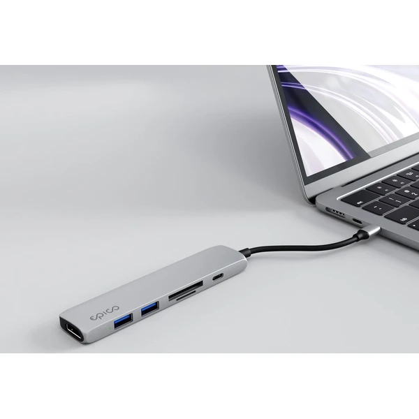 Epico 6v1 hliníkový húb 8K s USB-C hviezdne strieborný - USB huby - Obrázok WYMJ000K01