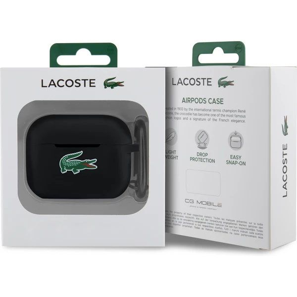 Lacoste Liquid Silicone Croc Logo puzdro AirPods Pro 2 čierne - Puzdra - Obrázok WZBR100501