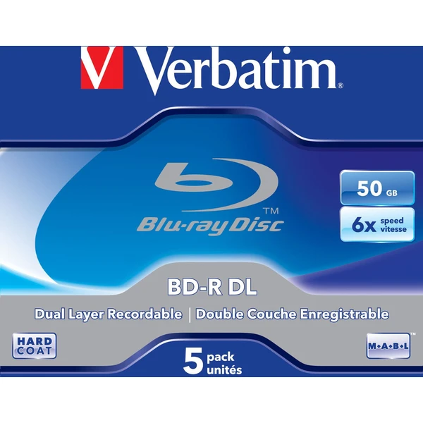 VERBATIM BD-R(5 ks) DualLayer/Jewel/6X/50GB - Optické disky - Obrázok X0G2000K01