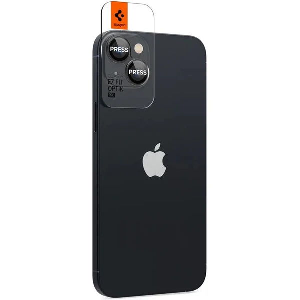 Spigen Glass tR EZ Fit Optik Pro 2 Pack tvrdené sklo na fotoaparát iPhone 15/15 Plus/14/14 Plus čern - Ochranné fólie a sklo - Obrázok X119000601