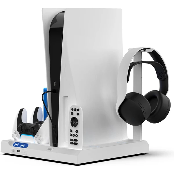 iPega P5S028 All-in-one nabíjacia stanica s chladením pre PS5/PS5 Slim/PS5 Pro biela - Nabíjačky - Obrázok X142000N01
