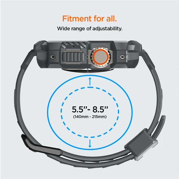 Spigen Rugged Armor Pro remienok s puzdrom Apple Watch Ultra 3/2/1 (49mm) sivý - Remienky - Obrázok X1A1000P01