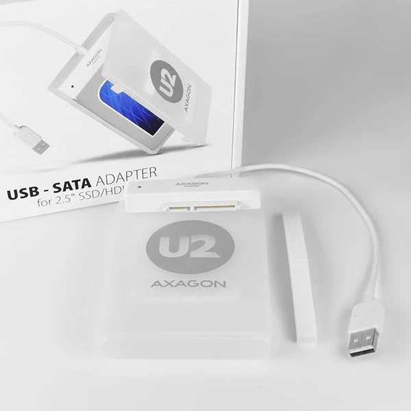 AXAGON ADSA1S USB 2.0 SATA HDD/SSD adaptér vr. 2.5' púzdra - Externé boxy - Obrázok X1GV000501