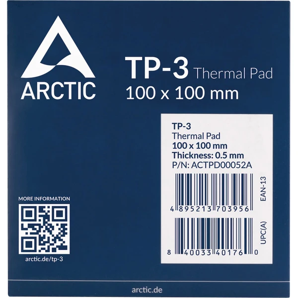 Arctic teplovodivá podložka - TP-3 100 x 100 x 0,5 - Teplovodivé pasty a opasky - Obrázok X1P9000O01