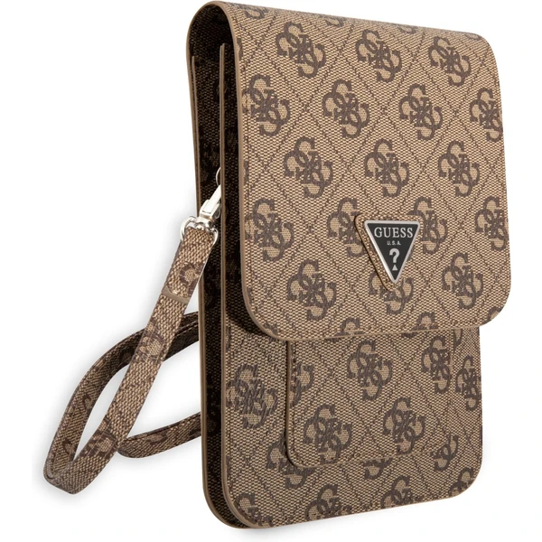 Guess PU 4G Triangle Logo Phone Bag hnedé - Puzdra - Obrázok X1RC100501