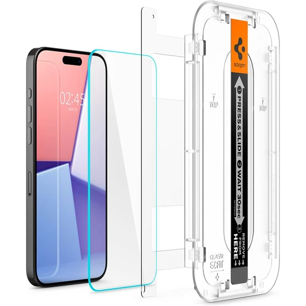 Spigen Glass tR EZ Fit HD tvrdené sklo iPhone 15 Pro číre - Ochranné fólie a sklo - Obrázok X1W8000601