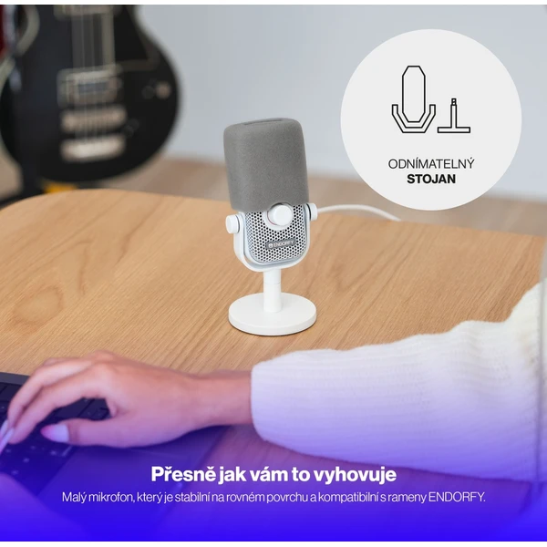 Endorfy Solum Voice S Onyx streamovací mikrofón biely - Mikrofóny - Obrázok X25B000J01