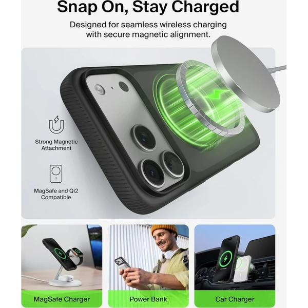 Belkin SheerForce Grip MagSafe kryt iPhone 17 Pro čierny - Puzdra - Obrázok X2CN000K01