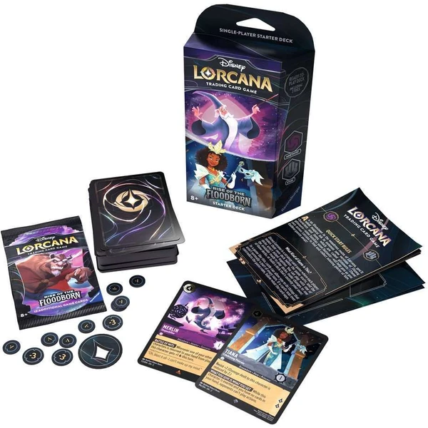 Disney Lorcana: Rise of the Floodborn - Starter Deck Amethyst & Steel - Disney Lorcana TCG - Obrázok X2D1000O01