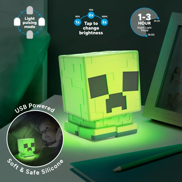 Lampička Minecraft - Creeper SquishyGlo  - Lampičky - Obrázok X2EE000J01