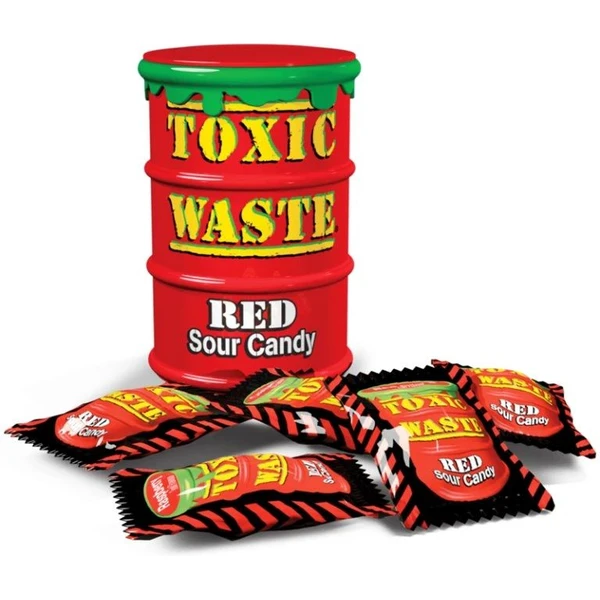 Kyslé cukríky Toxic Waste - Čevený súdok 42g - Cukrovinky - Obrázok X2EG000J01
