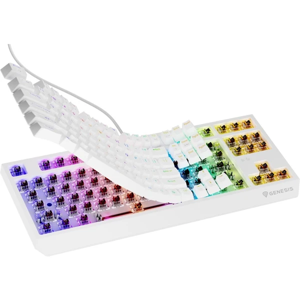 Genesis THOR 230 TKL RGB mechanická klávesnica biela Outemu Brown - Klávesnice - Obrázok X2I5000O01