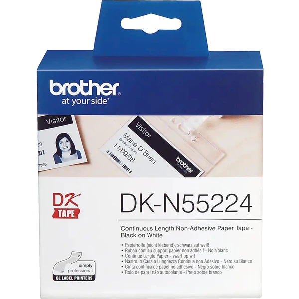 Brother DK-N55224 nelepivá páska čierna na biele 54 mm - Pásky pre štítkovače - Obrázok X2I9000P01