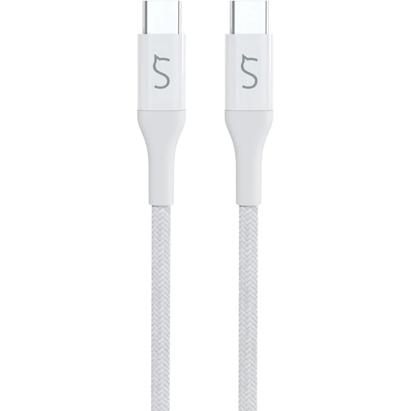 iWant pletený PD kábel 2m USB-C/USB-C biela - Káble - Hlavný obrázok