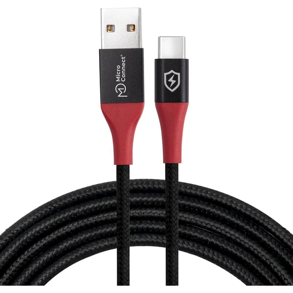 MicroConnect Safe Charge USB-A/USB-C napájací kábel 12W 1,5m čierny - Káble a redukcie - Hlavný obrázok