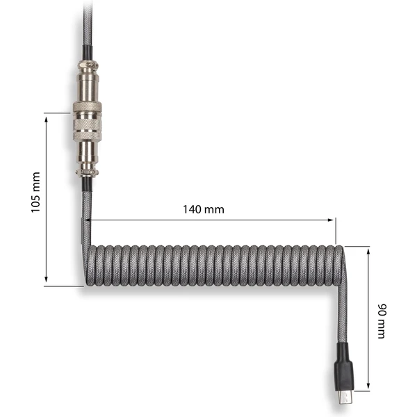 Yenkee YCU COIL GY krútený kábel USB-A/USB-C sivý - Káble - Obrázok X4A4000N01