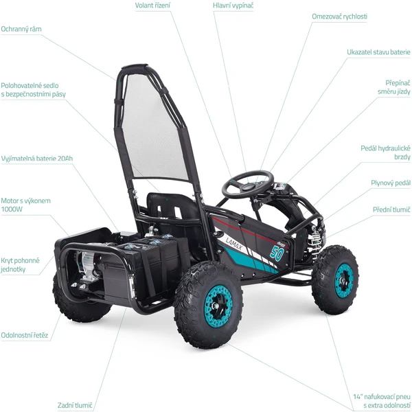 LAMAX eBuggy UTV50 Long Range (assembled) elektrická bugina - Elektrické štvorkolky - Obrázok X4OL000K01