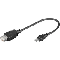 PremiumCord USB-A/Mini USB-B redukcia 0,2m čierna - Káble a redukcie
