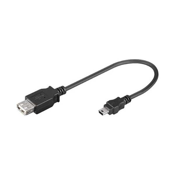PremiumCord USB-A/Mini USB-B redukcia 0,2m čierna - Káble a redukcie - Hlavný obrázok