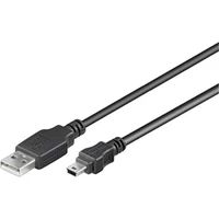 PremiumCord USB-A/MiniUSB-B napájací kábel 0,2m čierny - Káble a redukcie