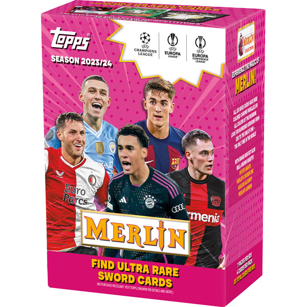 Futbalové karty Topps 2023-24 Merlin UEFA Club Competitions Blaster Box (Exclusive)