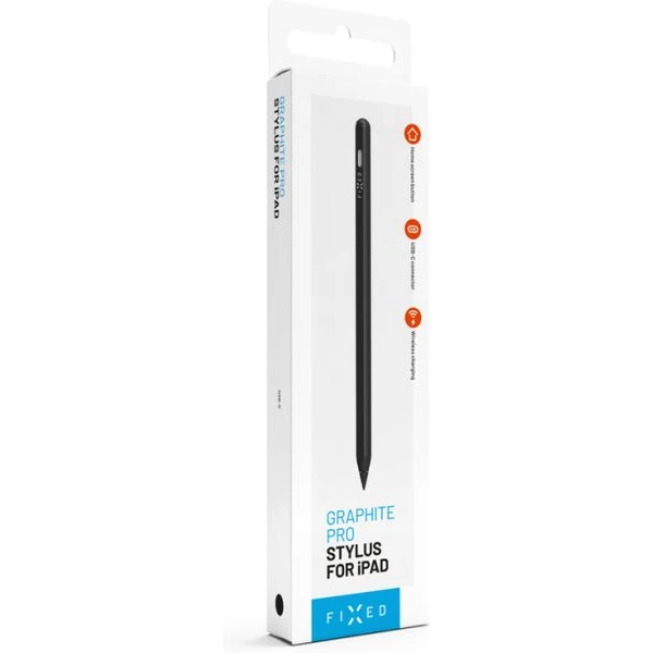 Dotykové pero pre iPady s bezdrôtovým nabíjaním a šikovným tlačidlom FIXED Graphite Pro, čierny - Stylusy - Obrázok X5E4000J01