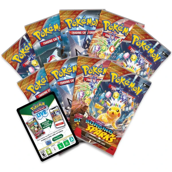 Pokémon TCG: SV08 Surging Sparks - Elite Trainer Box - Pokémon karty - Obrázok X5H7000K01