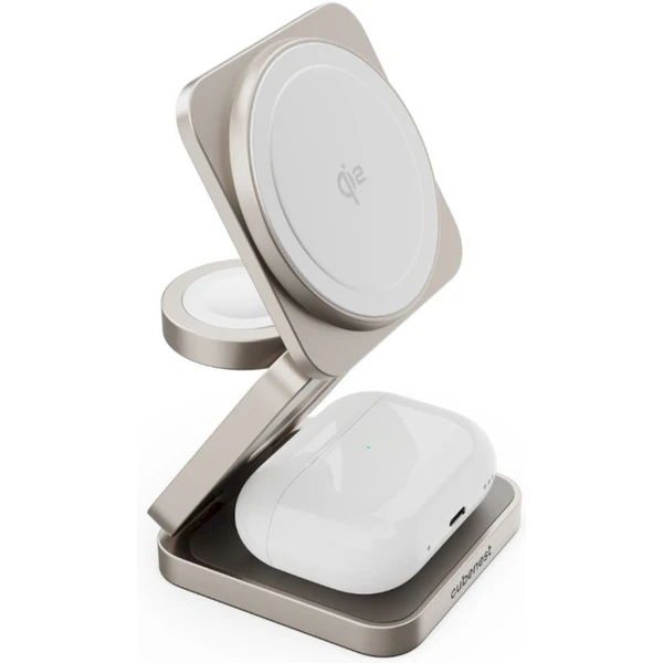 Cubenest SQ312 Fold Pro Qi2 (MagSafe) 3v1 magnetická nabíjačka titánová - Nabíjačky - Obrázok X5S8000J01