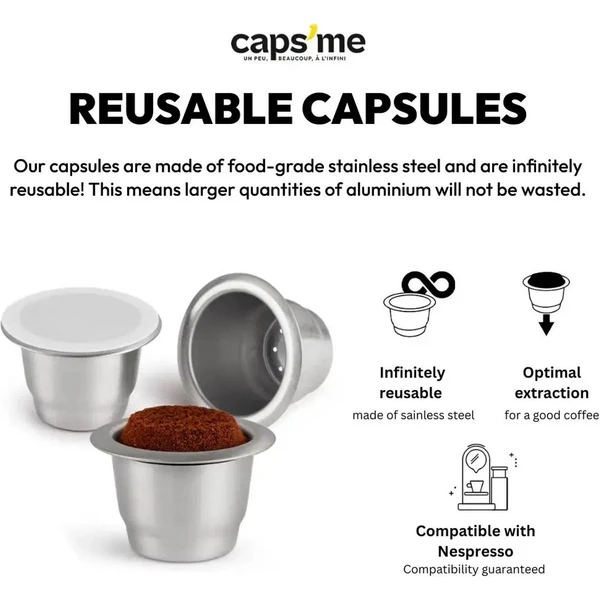 CAPSME Nespresso znovupoužiteľné kapsule, 3 ks - Kávovary - Obrázok X69L000K01
