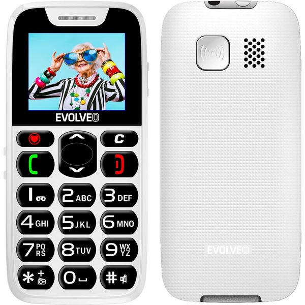 EVOLVEO EasyPhone mobilný telefón pre seniorov s nabíjacím stojanom biely - Mobilné telefóny - Hlavný obrázok