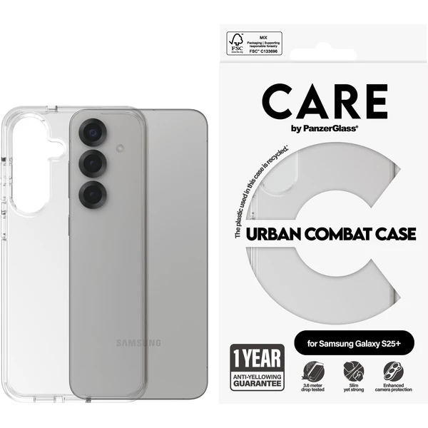 PanzerGlass® CARE kryt Samsung Galaxy S25+ Urban Combat číry - Puzdra - Obrázok X6FC000J01