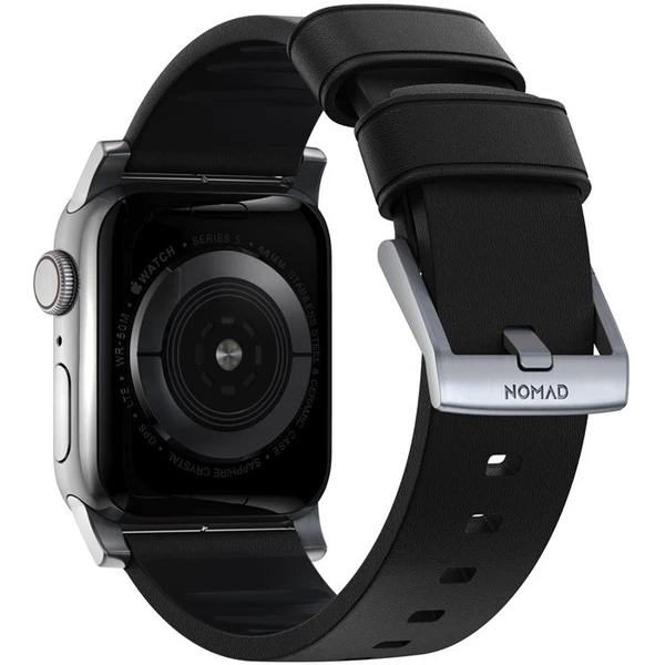 Nomad Active Strap Pre hydrofóbny kožený remienok Apple Watch 49/45/44/42mm čierny/strieborný - Remienky - Obrázok X6G1000K01