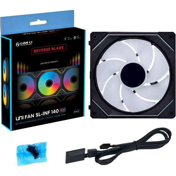 Lian Li UNI SL-INF 140 ARGB Reverse Blade PWM 140mm čierny - Ventilátory pre PC - Obrázok X6SC000J01