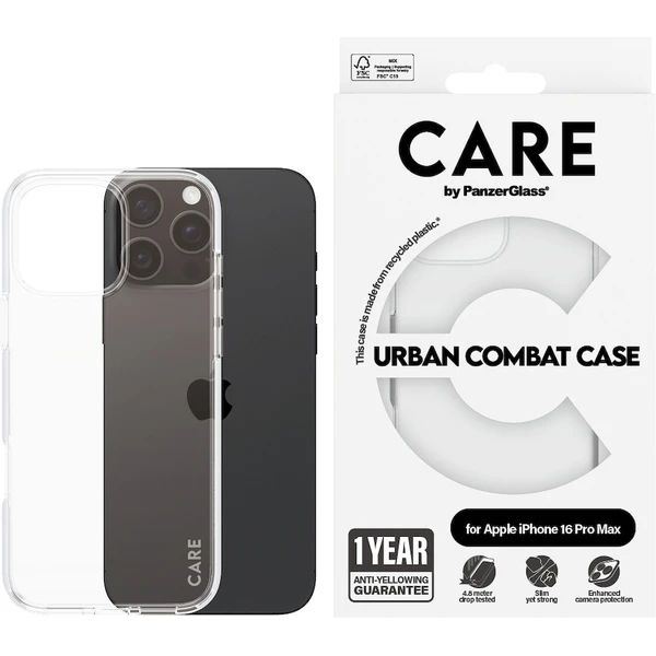 PanzerGlass® CARE kryt Apple iPhone 16 Pro Max Urban Combat číry - Puzdra - Obrázok X708000P01