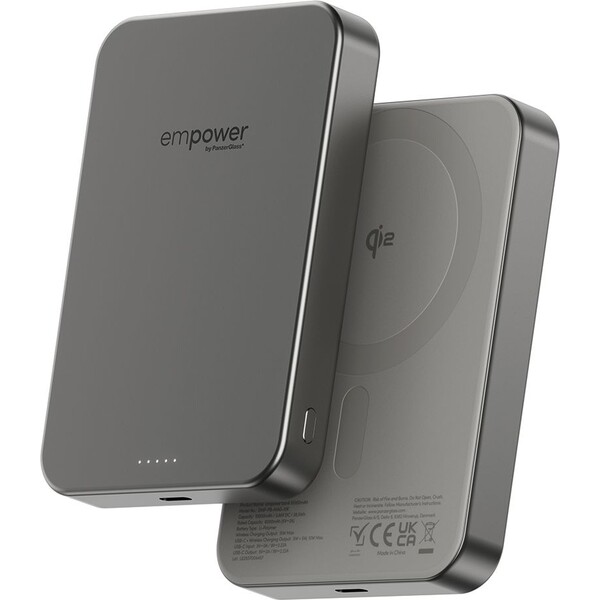 E-shop PanzerGlass® empower bezdrôtová Qi2 powerbanka 10000 mAh, MagSafe, sivá