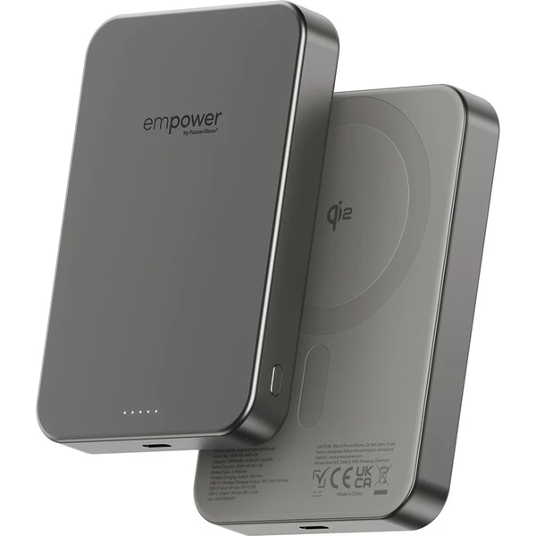 PanzerGlass® empower bezdrôtová Qi2 powerbanka 10000 mAh, MagSafe, sivá - Powerbanky - Hlavný obrázok