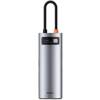 Baseus Metal Gleam Series 7v1 HUB Type-C sivý - USB huby