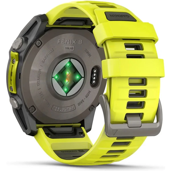 Garmin Fenix 8 Solar 51 mm titán žlté - Inteligentné hodinky - Obrázok X7YE000O01