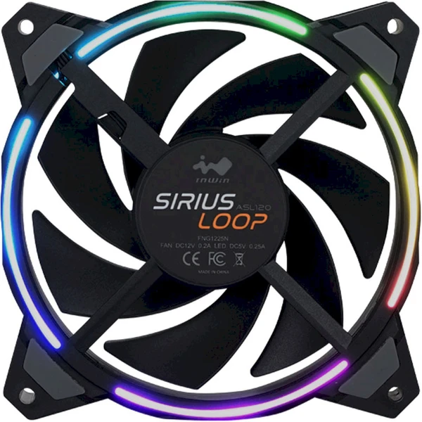 InWin Sirius Loop RGB PWM 120mm 3ks čierny + kontrolér - Ventilátory pre PC - Obrázok X8SC000J01